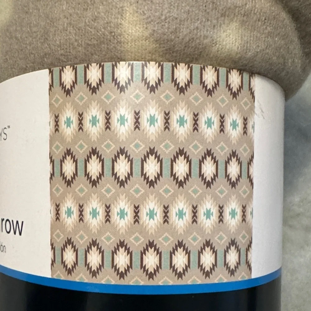 Mainstays Geometric Fleece Throw Blanket - Tan, Cream, Blue 50 IN x 60 IN